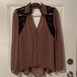 Beautiful semi transparent brown blouse 🤎 M